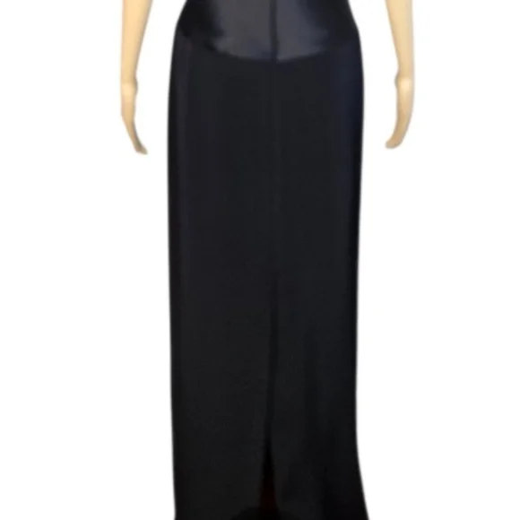 Tahari Dress Evening Drop Waist Cowl Neck Spagetti Strap Black Women Size 8 - Picture 9 of 16